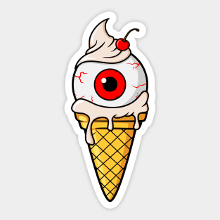 eyeball ice cream cone Sticker